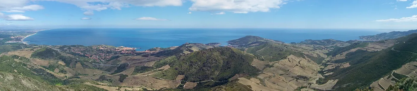Panorama de la Côte Vermeille, entre mer et vignes
